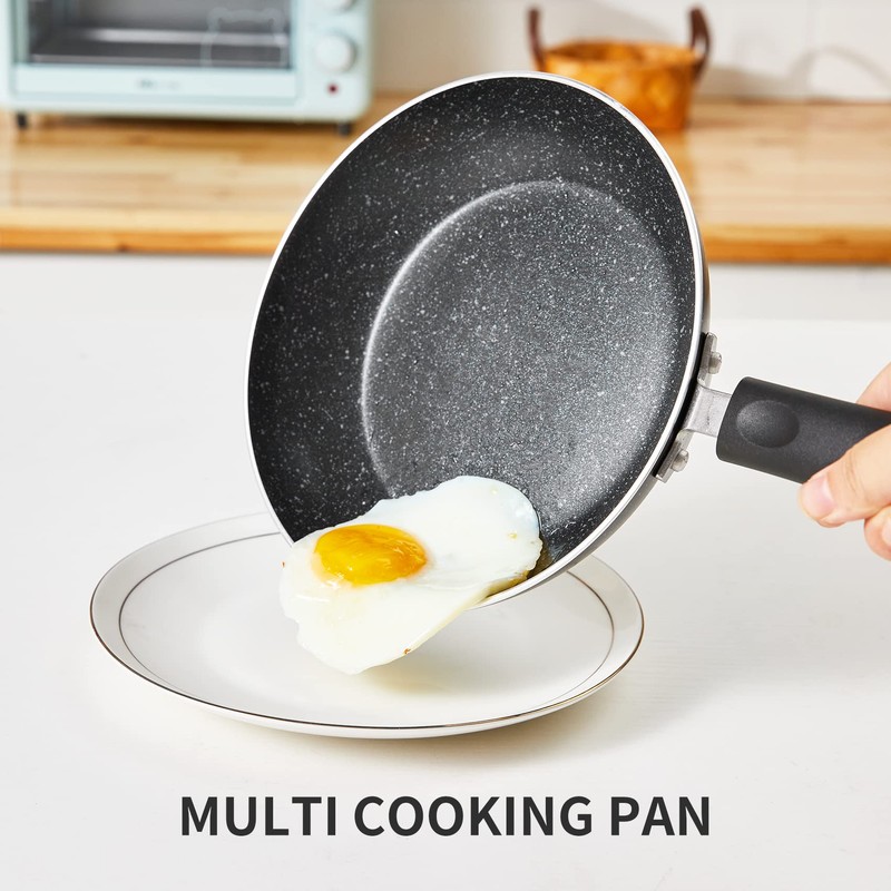 HooJay Nonstick Frying Pan Set-3-Pieces Skillet Set Induction Compatible,8 Inch,9.5