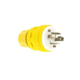 Leviton 28W76 30 Amp, 480 Volt- 3PY, Locking Plug, Industrial Grade, Grounding, Wetguard, Yellow
