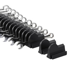 DEHOYI 12 pcs Modular Wrench Organizers for Tool Drawers - Wrench Rack with Metric & SAE Labels, Perfect Tool Storage Holder. Gift for father, brother and boyfriend (12pcs-Black)