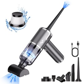 helloleiboo Mini Vacuum Cleaner 9000PA Handheld Vacuum Cordless 3 in 1 Portable Car Vacuum Rechargeable Handheld Car Vacuum Cleaner Dust Collector Blower Hand Pump for Car Home Office Pet（Gray）