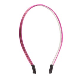 Mytoptrendz® Narrow Headband Alice Hair Band, Girls Women Accessories PU Leather Cover Bead Inlaid Head Band Slim Hairband (Hot pink)