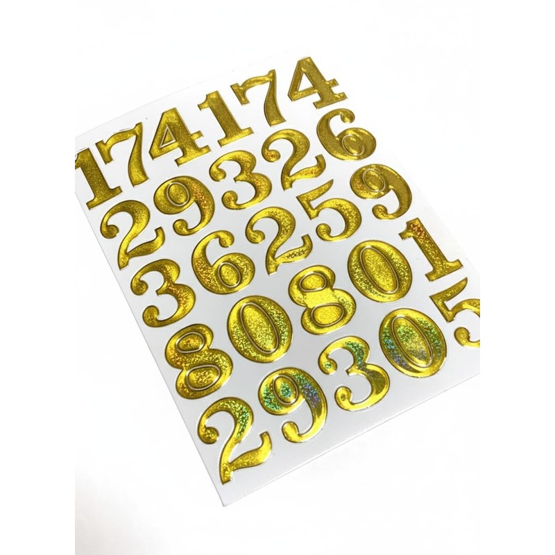 XIAXIN TSS-607G [Waterproof PVC Glitter Processing] Number Sticker Set, Weatherproof,