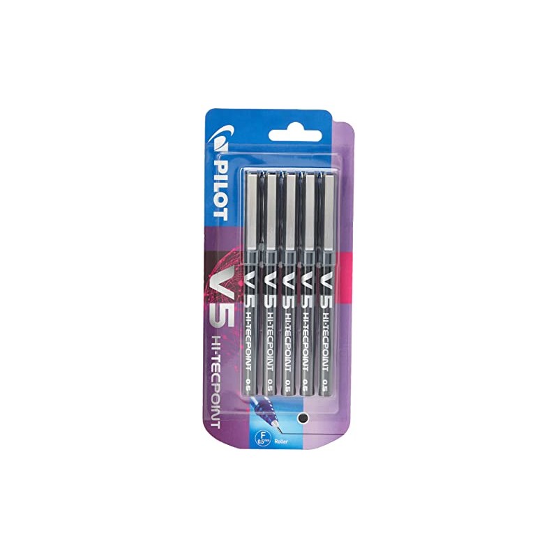 PILOT V5 0.5 mm Liquid Ink Rollerball Pen - Black