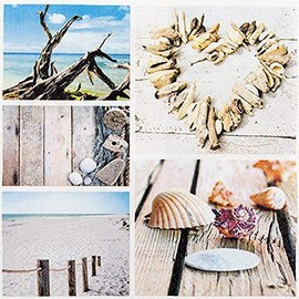 AvanCarte Napkins Maritime Coast Baltic Sea Shell Beach 20 Pieces 3-Ply 33 x 33 cm