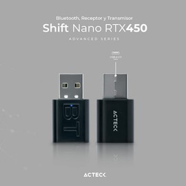 Adaptador USB A/Bluetooth Shift Nano RTX450 / Tipo Dongle Bluetooth 5.0 + Aux 3.5mm Negro Advanced Series