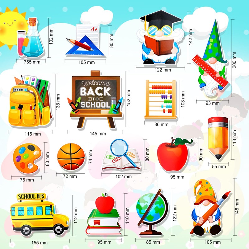 HOWAF 32pcs Welcome Back to School Bulletin Board Decorations, Back
