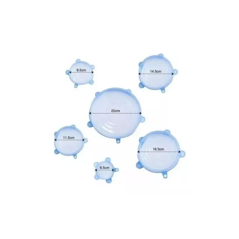 Innovaciones Tapas De Silicon Reutilizables Antiderrames (6 Piezas)