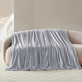 wavve Cuddly, Fluffy Blanket, Fleece Blanket, Sofa Blanket, Small Home Blanket, Couch Blanket, Soft, Lightweight Sofa Throw, 130 x 150 cm, Light Grey