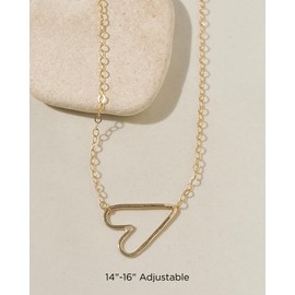 James Michelle Jewelry: Itty Bitty Heart Necklace for Women – Lifetime Color Guarantee – Waterproof, Non-Tarnish, Hypoallergenic, Gold PVD Coated – Great for Beach, Weddings, Gift – 14-16” Adjustable