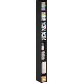 Furinno Fulda 8-Tier Space Saving Storage Shelf Bookcase, 6-Inch Width, Blackwood