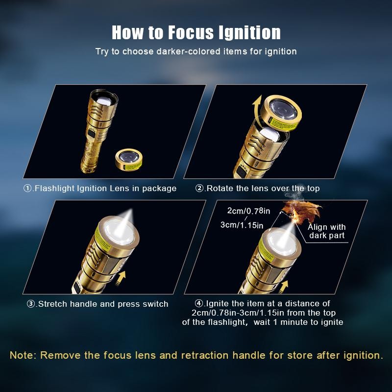 SKYFIRE 1097 Rechargeable LED Tactical Flashlight – Ultra-Bright, Zoom Focus,