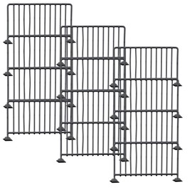 Set of 12 Black Guardrails for Wrestling Action Figures
