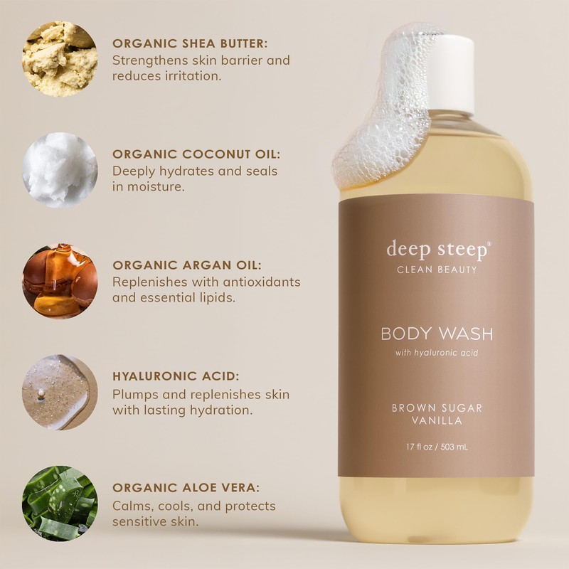 Deep Steep Body Wash, Grapefruit Bergamot, 17 oz – Hydrating