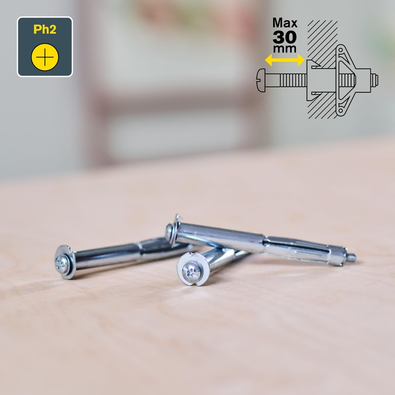 Rapid Cavity Dowel Metal with M5 Screw for Three-Layer Plasterboard