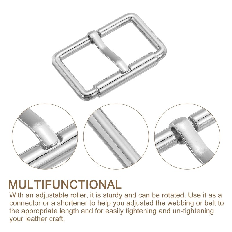 sourcing map 4Pcs Metal Roller Buckles, 20mm (0.8-inch) Glides Slider