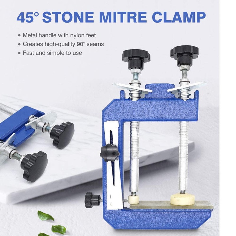 SDRTOP 2pcs 45 Degree Stone Mitre Clamp for Granite Marble