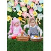 CHAIYA 5X7FT Happy Easter Backdrop Spring Green Grass Photography Background