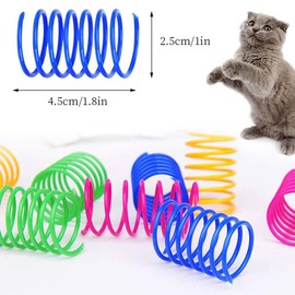 SEMINISMAR Cat Toy, Interactive Cat Spring, Plastic Spiral Springs, Toy Spiral Springs, 4 Pieces