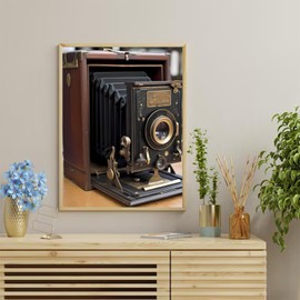 The Vintage Camera Diamond Painting Kit for Adult Diamond Painting Kit for Adult Camera 5D Diamond Dots Kits Painting Crafts for Home Decor 12x16 inch