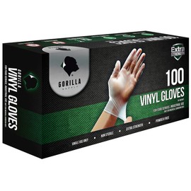 GORILLA SUPPLY Disposable Heavy Duty Vinyl Gloves Latex Free Powder Free, BPA Free Food Safe Grade Disposable Glove, Medium M, 1000 Count