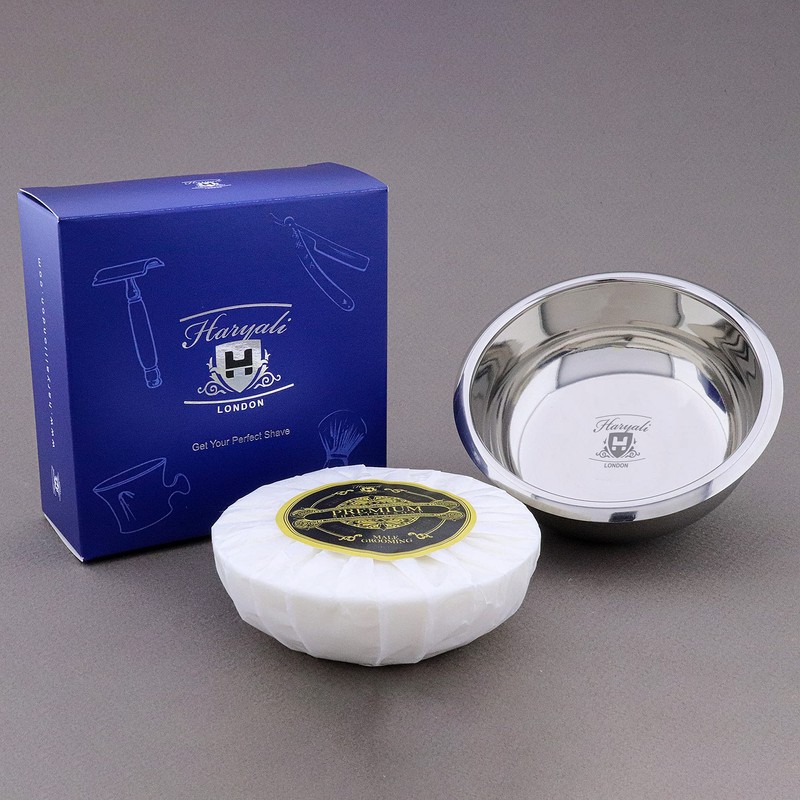 Stainless Steel Shaving Bowl with Shaving Soap Perfect for All