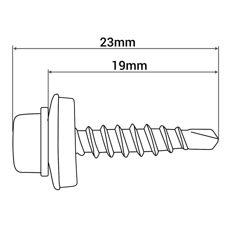 SKIR'CO (Pack of 50) Roofing Screws, Hexagonal Head, 4.8 x