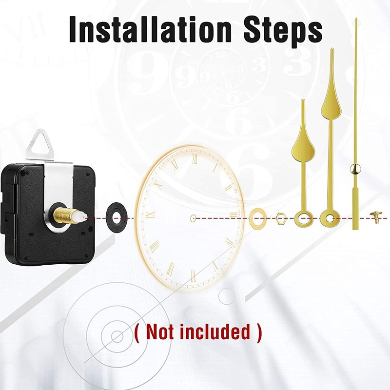 YUPVM 2Pcs Non-Ticking Quartz DIY Wall Clock Movement Mechanism Kit
