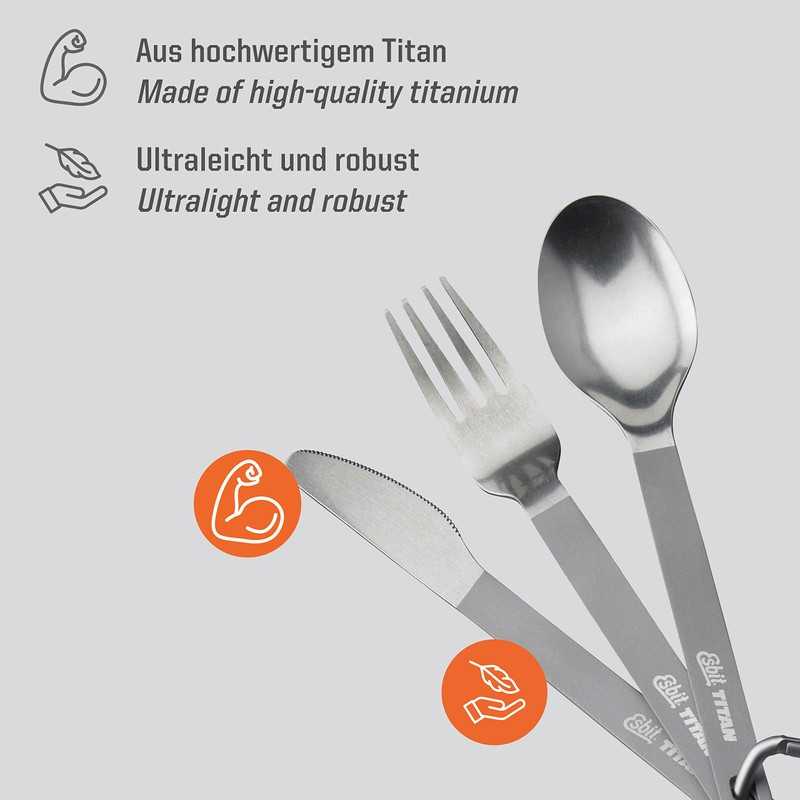 Esbit Titanium Lightweight Cutlery Set with Pouch