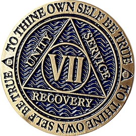 7 Year AA Medallion Reflex Antique and Blue Color Bronze Chip VII