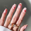 Valentines Press on Nails 24Pcs Glossy Red Love Heart False