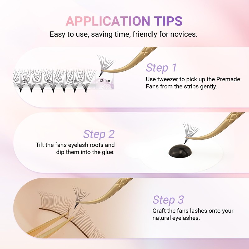 NAGARAKU Eyelash Extensions Premade Fans Eyelash Premade Volume Fan Eyelashes