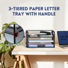 Supeasy 3 Tier Paper Organizer with Handle, Mesh Desk Organizer