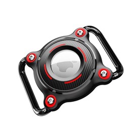 IP68 Waterproof for Airtag Holder for Dog Collar, with Airtag Dog Collar Holder with Removable Metal Clip, Sturdy TPU Air tag Holder, Fits 1.2" Width Medium Large Collars (Red)