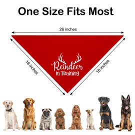 WHTYEFZ Reindeer in Training Red Dog Bandana, Christmas Birthday Gifts for Dog Lover Mom Dad, Cute Pet Costume Accessory Decoration for Festival Celebration, Holiday Season Must for Christmas
