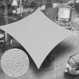 Royal Shade 10' x 12' Grey Square Waterproof Sun Shade Sail Order to Make Canopy Awning, UPF50+ 98% UV Blockage Water Resistant, Outdoor Backyard Patio Garden Carport (We Customize)