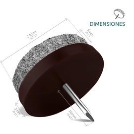 shinfly Chair Leg Floor Protectors, Non Slip Felt Pads for Furniture Feet, Nail in Chair Leg Floor Protectors with 4mm Thick, Diameter 24mm