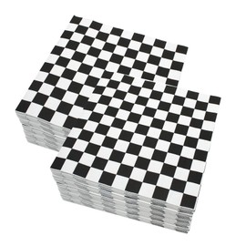 100 Pcs Plaid Napkins Checkered Disposable Paper Napkins Black and White Gingham Paper Napkins for Picnic BBQ Wedding Birthday Party