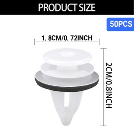 50Pcs Trim Clips,Door Card Clips,Auto Car Body Trims Clip Plastic Fasteners Automotive White Plastics Push Rivets and Retainer Replacement Accessory for Vehicle Bumpe,Fender Panel,Interior Doors Cards