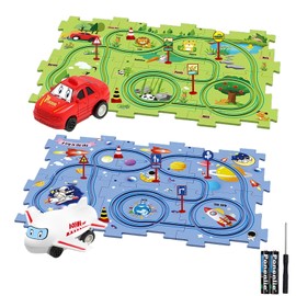 duoleey Car Toy Car Racing Track Toy Car DIY Puzzle Track for Children's Toy DIY Route Cars Toy Gift Games for Children Toy from 2 3 4 5 6 Years (Room x 6 / Terrestrial x 6)