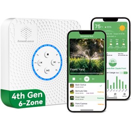 ImoLaza ET Master 4 Gen Smart Sprinkler Controller: Upgraded 6-Zone WiFi Irrigation Controller with Automated Watering, App Control, Smart Weather Skips and Fault Alerts
