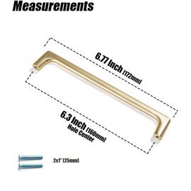 SYZOW Pack of 10 Gold Cabinet Handles - Vintage Furniture Handles for Kitchen, Brass Drawer Handles 160 mm