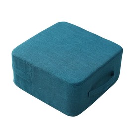 SUNGRAN Floor Cushion, High Resilience Cushion, Sitting Cushion, Seat Cushion, Stiff, Thick, Washable Cover, Handle Included, Cushion That Does Not Hurt Your Butt, 15.0 x 15.0 x 6.7 inches (38 x 38 x 17 cm), Blue
