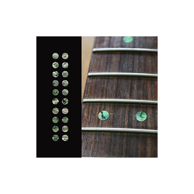 1/4インチ ドット セット(アバロンGREEN) ギターに貼る インレイステッカー 090-14-GR
