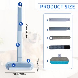 JIEBAO Tierhaarentferner Multifunktion Langen Griff, 3 In 1 Pet Hair Remover mit Kleiner Bürste,Wiederverwendbare,für Sofas Teppiche Kratzbäume und Kleidung