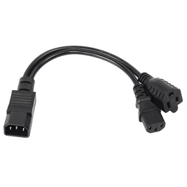 C14 to C13 NEMA 5-15R Y Splitter Power Cord IEC 320 C14 C13 Splitter Power Cable