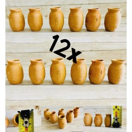 12x Mini Jarritos Tequileros De Barro Mexicano Mini Tequila Shot Cups 1 In Tall