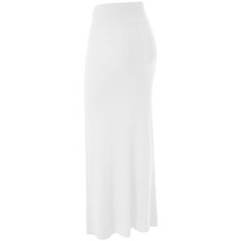 MBJ WB296 Womens Lightweight Floor Length Maxi Skirt XXXL White