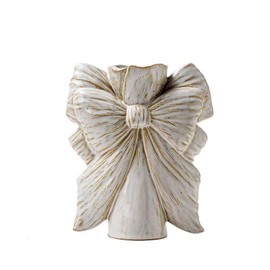 Bow Vase,Small White Ceramic Bow Flower Vase for Home Decor,Boho Style Unique Vases for Flowers,Small Cute Wabi Sabi Vases for Living Room Décor