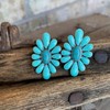 Bohemian Turquoise Geometric Flower Drop Dangle Earrings Teardrop for Women