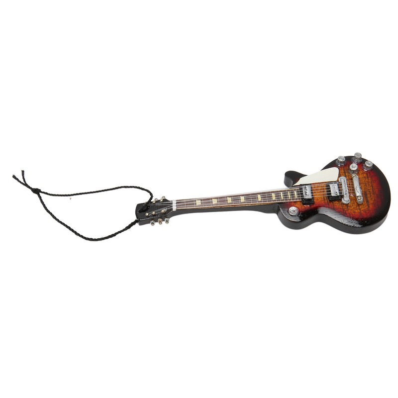 Miniature Electric Guitar Model Exquisite Wooden Guitar Ornament for Music